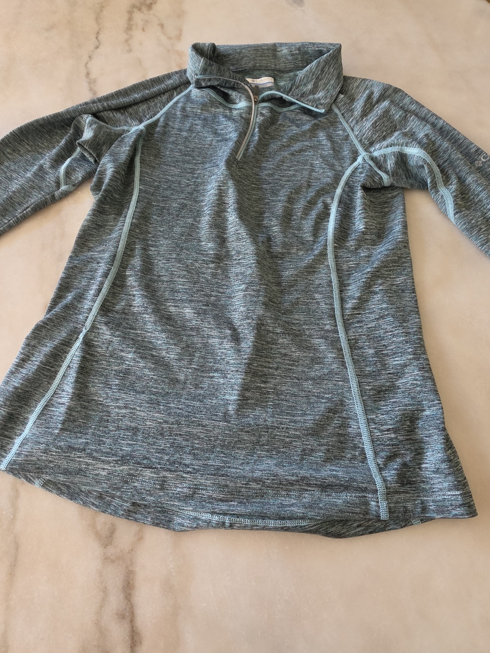 Columbia Teal Heather Quarter-Zip Pullover